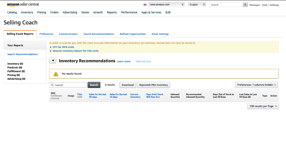 Amazon - Selling Coach - Report