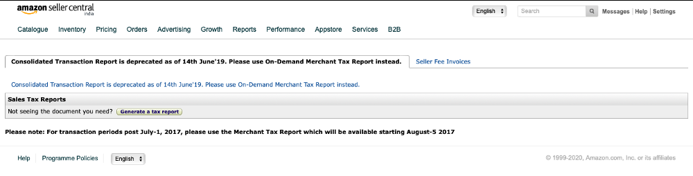 Amazon Sales Tax Report